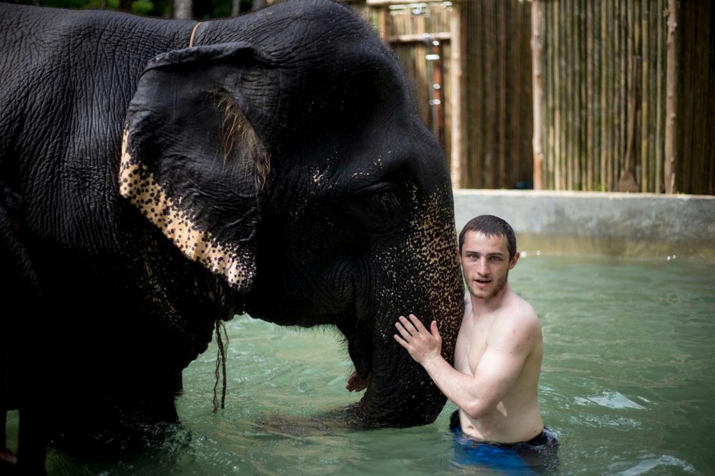 Kok Chang Safari - Elephant caring, bathing